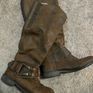 Brown Boots with Buckle Detail